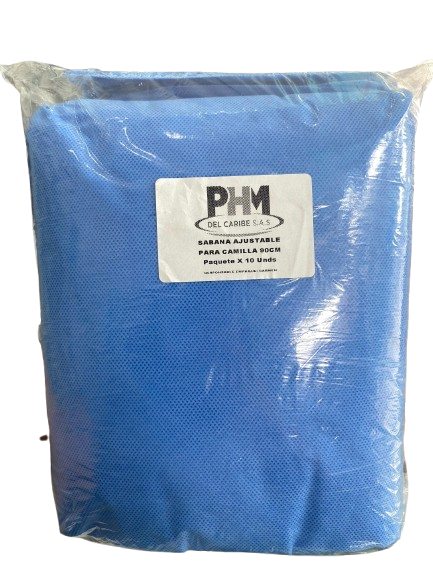 Sabana resortada para camilla paquete x 10 uds