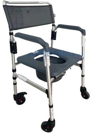 Silla Sanitaria Con Ruedas Y Marco En Aluminio
