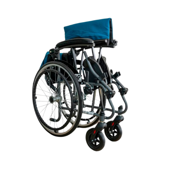 Silla De Ruedas Apoya Brazos Abatible En Aluminio AZUL