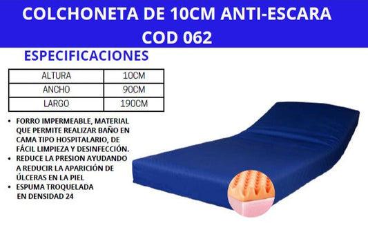 colchoneta para cama hospitalaria 10cm antiescaras
