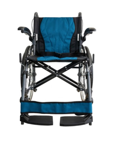 Silla De Ruedas Apoya Brazos Abatible En Aluminio AZUL