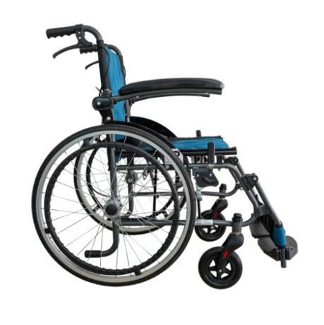 Silla De Ruedas Apoya Brazos Abatible En Aluminio AZUL